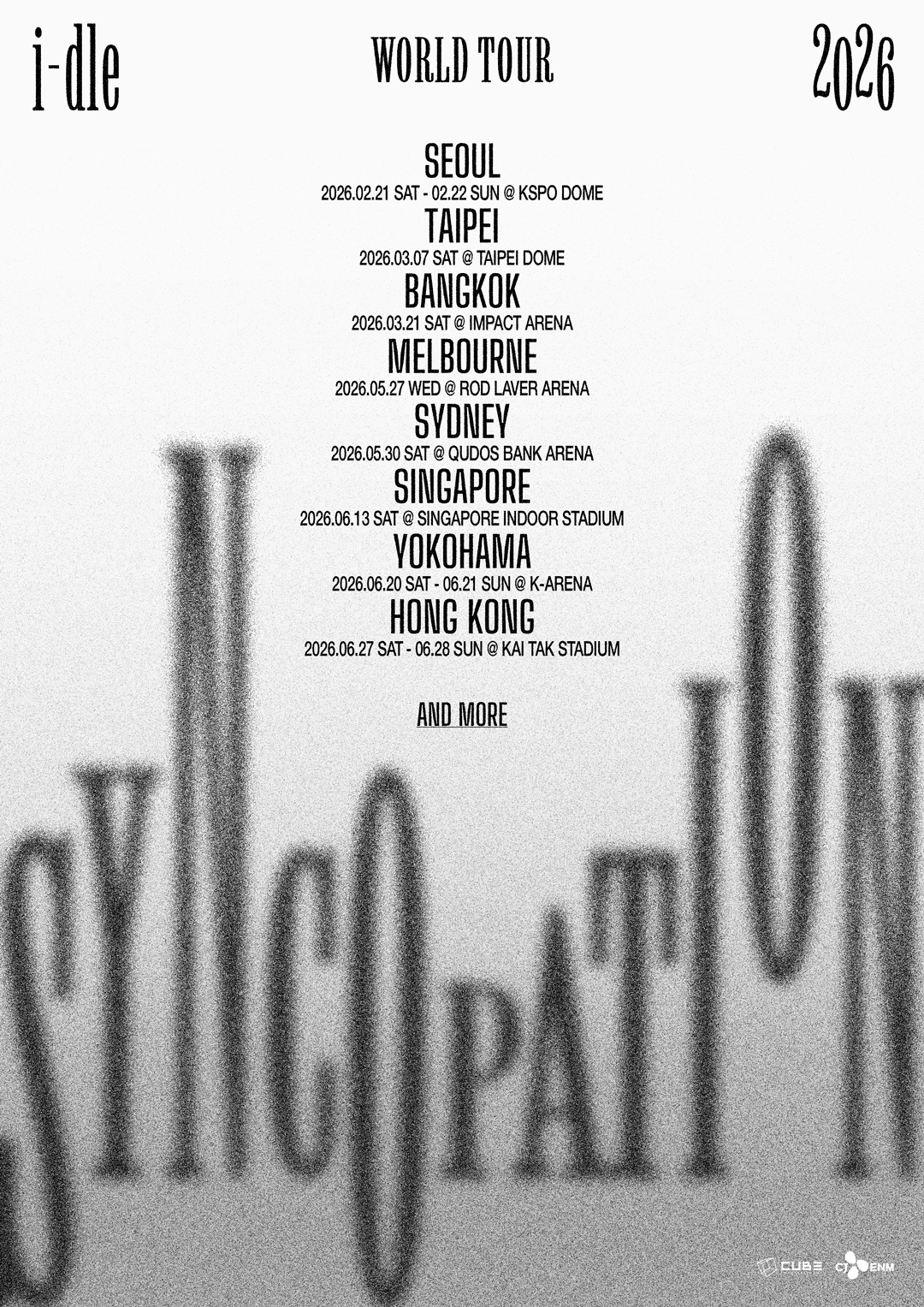 仮予約】2026 i-dle(アイドゥル) WORLD TOUR「Syncopation」in Seoul